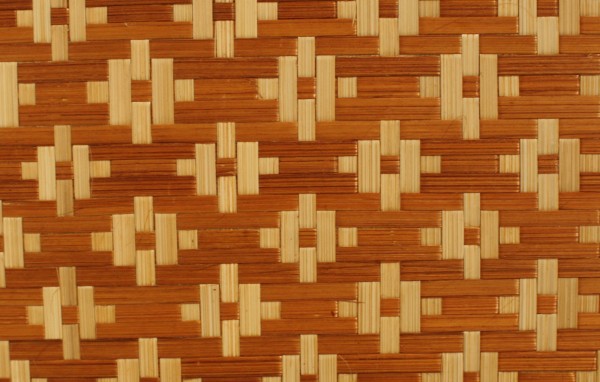 Потолочная плита из бамбука Цветы Коньяк 2
