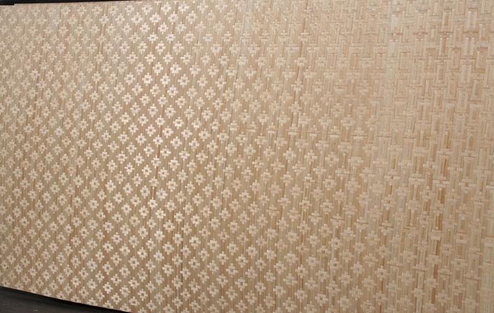Стеновая плита из бамбукового теса  Цветы (HD) 1-а слойная 1,0*1,9 м.