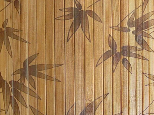 Бамбуковые обои коричневые  Листья бамбука, ламель 8мм, шир.1,5 м