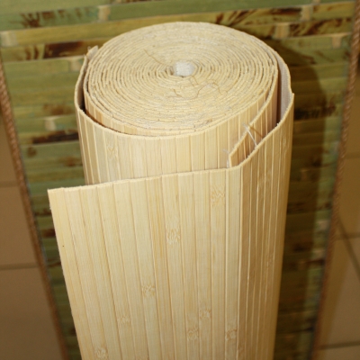 Бамбуковые обои лак. ламель 5мм, цвет натур., шир.1,8м