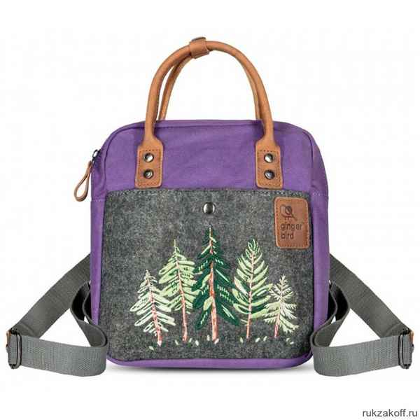 Рождественский маленький рюкзак Ginger Bird фиолетовый
