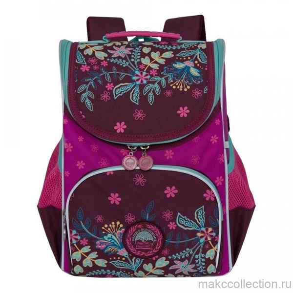 Рюкзак школьный с мешком Grizzly RAm-084-2 Фиолетовый/Фуксия