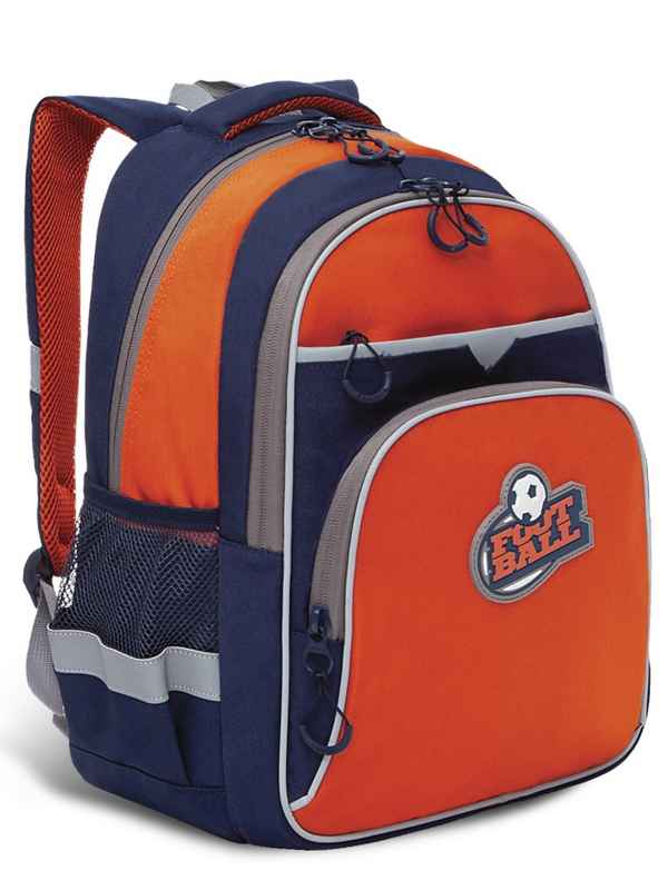 Рюкзак школьный Grizzly RB-157-3 синий - кирпичный