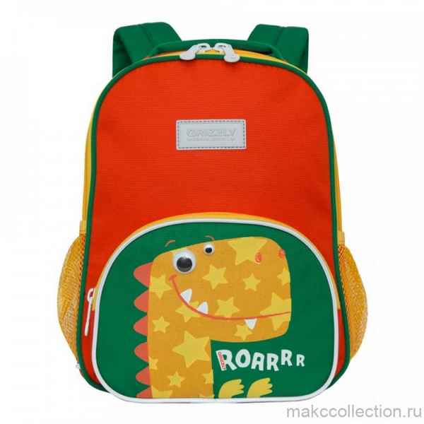 Рюкзак детский Grizzly RK-076-6 Оранжевый/Зелёный