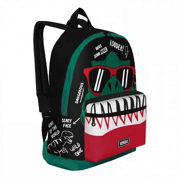Рюкзак Grizzly RQ-007-7 Чёрный/Зелёный/Красный