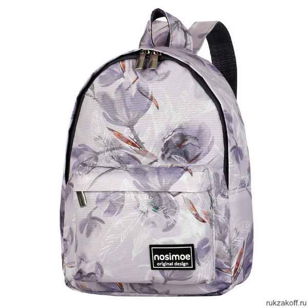 Рюкзак NOSIMOE 8303-10 Цветы-сер-акварель