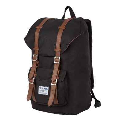 Рюкзак Polar 17209 Черный (коричневые ремешки)