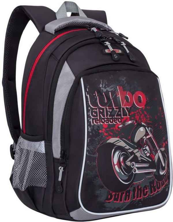 Рюкзак школьный Grizzly RB-860-3 Черно-серый