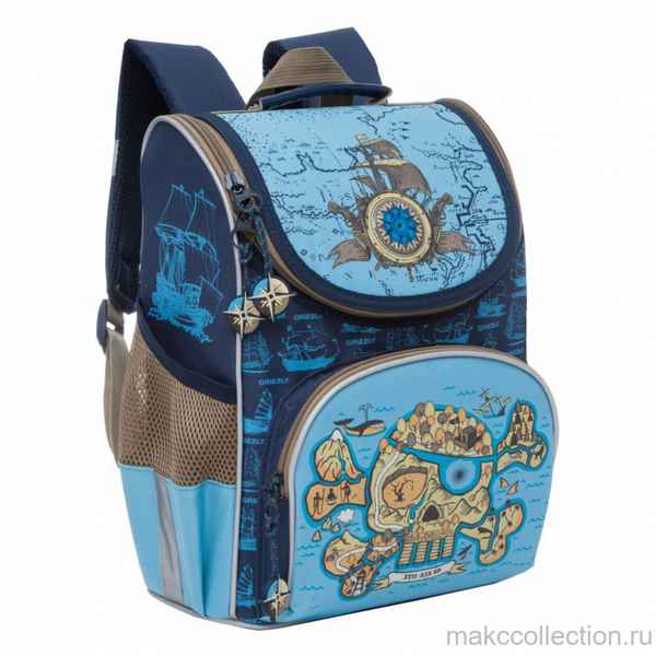 Рюкзак школьный с мешком Grizzly RA-872-1/1 (/1 синий - гoлyбой)