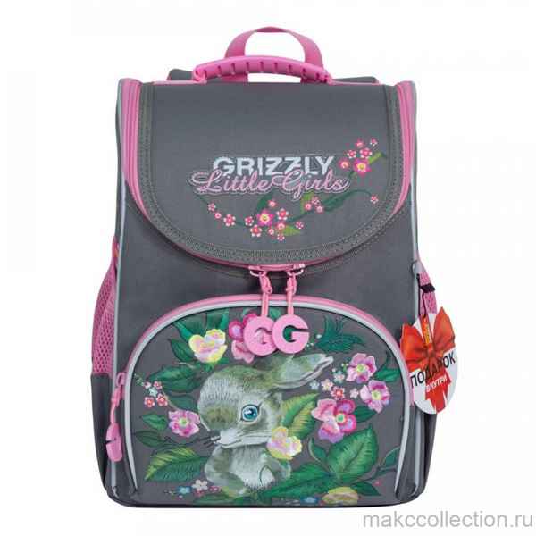 Рюкзак школьный с мешком Grizzly RA-973-3 Серый