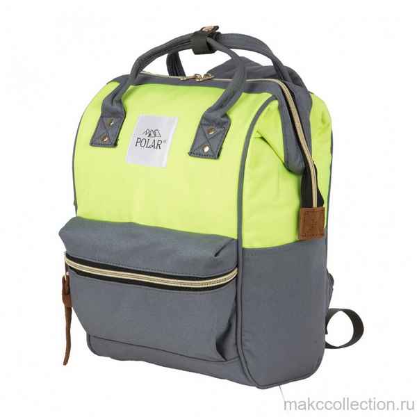 Рюкзак-сумка Polar 17198 серый/салатовый