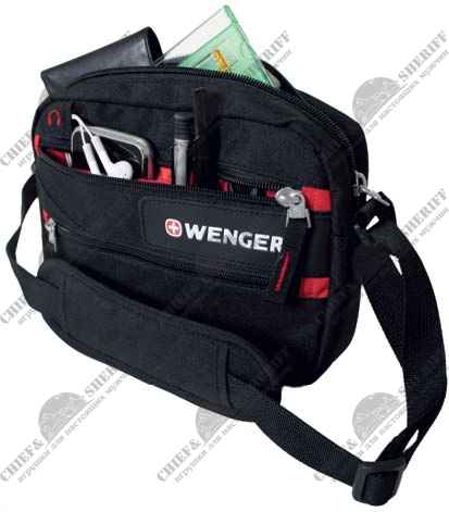 Сумка Wenger "Horizontal Accessory Bag" для документов (черный/красный)