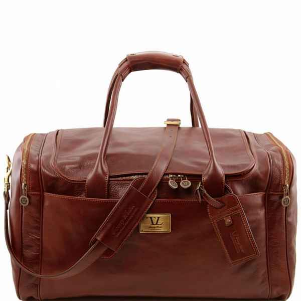 Дорожная сумка Tuscany Leather VOYAGER (большой размер с боковыми карманами) Коричневый