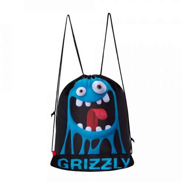 Мешок для обуви Grizzly OM-027 Чёрный/Гoлyбой