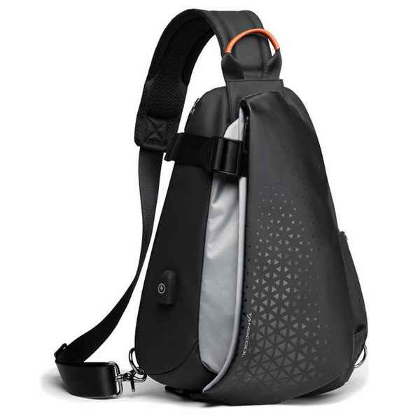 Однолямочный рюкзак Tangcool TC901-1 Чёрный/Серый