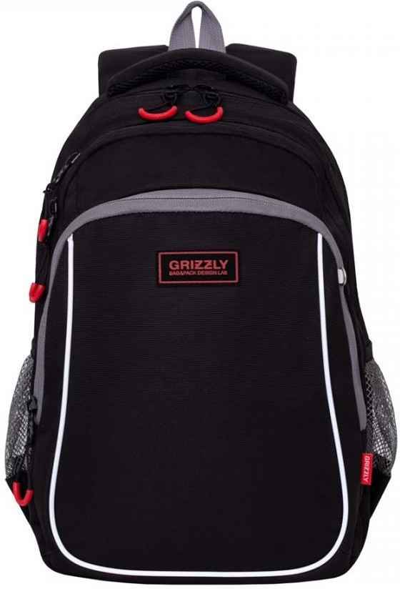 Рюкзак школьный Grizzly RB-052-1 Чёрный/Красный