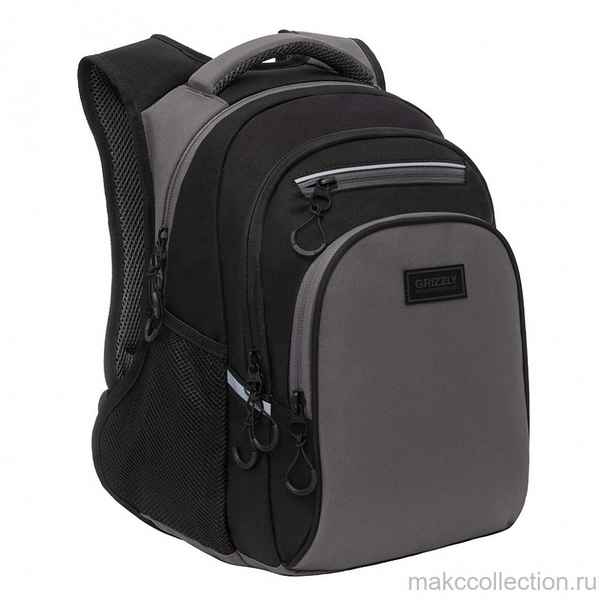 Рюкзак школьный Grizzly RB-150-4 черный - серый