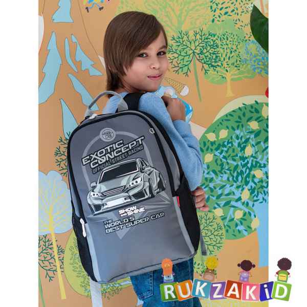 Рюкзак школьный GRIZZLY RB-251-5 черный - серый