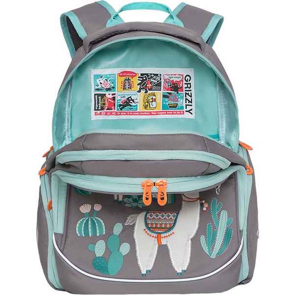 Рюкзак школьный Grizzly RG-067-1 Светло-серый