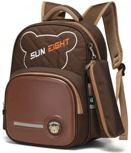 Рюкзак школьный в комплекте с пеналом Sun eight SE-2753 Коричневый