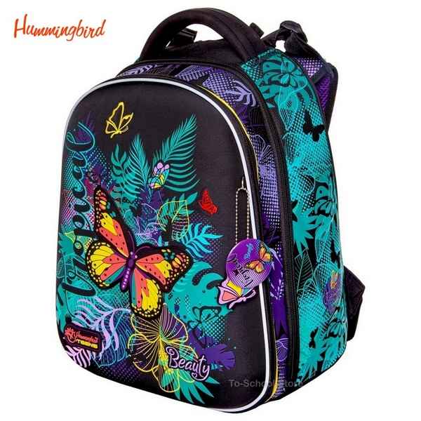 Школьный ортопедический рюкзак Hummingbird Butterflies in flowers T118