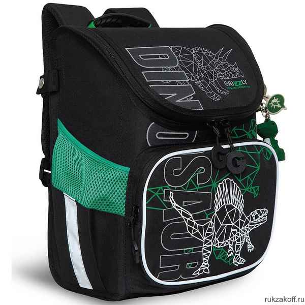 Рюкзак школьный GRIZZLY RAl-295-1 черный - салатовый