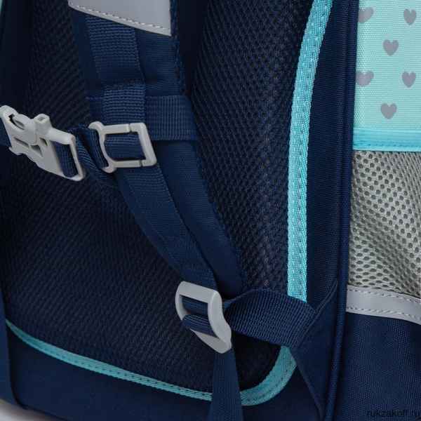 Рюкзак школьный GRIZZLY RAz-286-13 темно синий - мятный