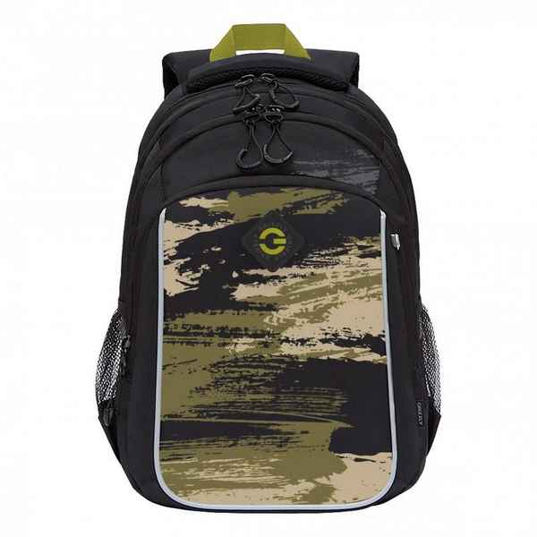 Рюкзак школьный GRIZZLY RB-252-3 черный - хаки