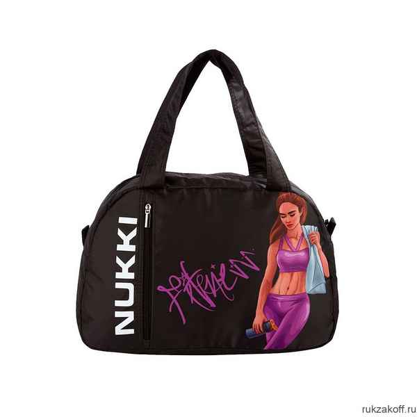 Спортивная сумка Nukki NUK-SP-07 черный, фиолетовый дeвoчка